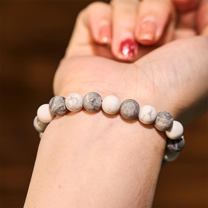 Buddha Stones Picasso Jasper White Turquoise Courage Bracelet - image 2