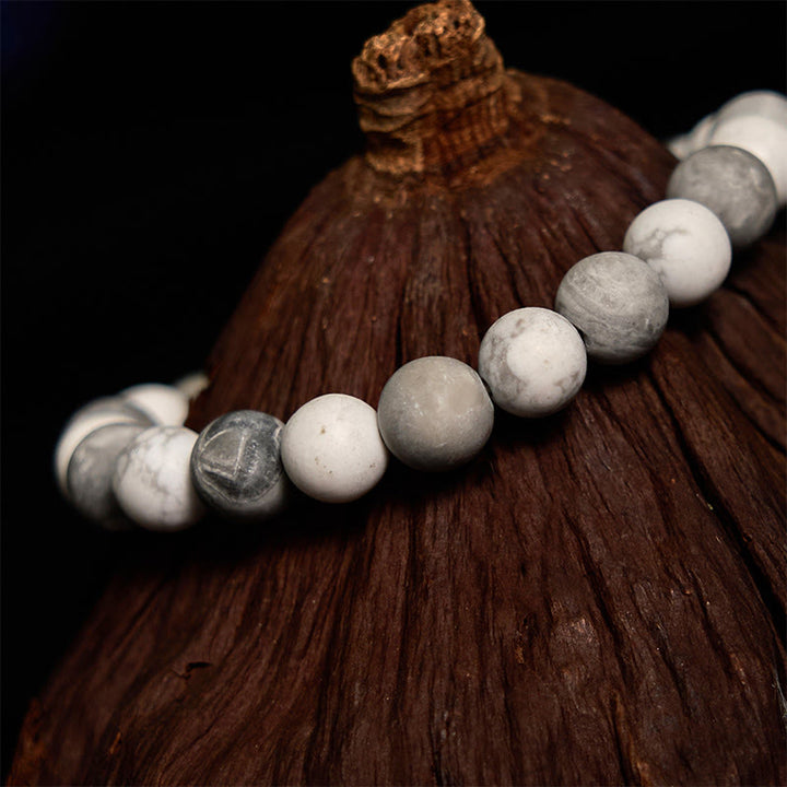 Buddha Stones Picasso Jasper White Turquoise Courage Bracelet - image 3