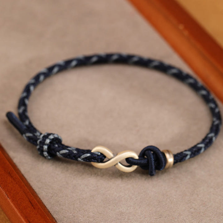 Buddha Stones Handmade 999 Sterling Silver Endless Knot Infinity Symbol Luck Rope Bracelet - image 9