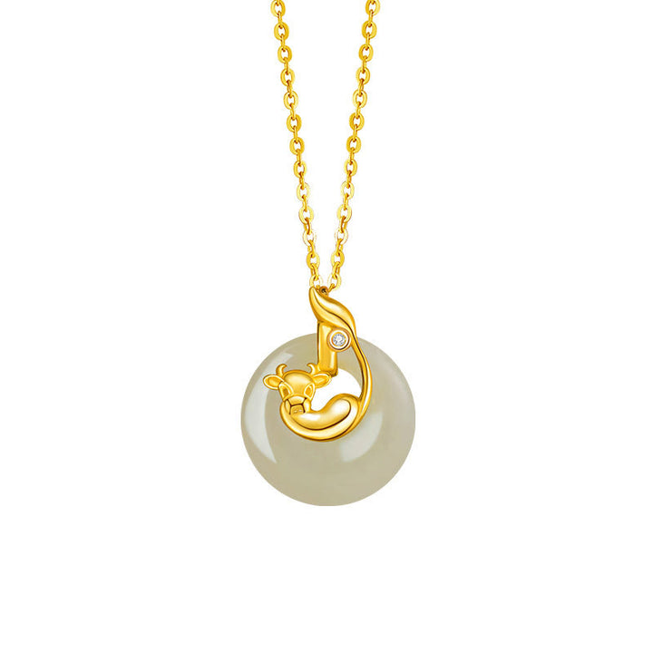 Buddha Stones Chinese Zodiac Hetian Jade 925 Sterling Silver Abundance Necklace Pendant - Hetian Jade 925 Sterling Silver-Ox - image 12