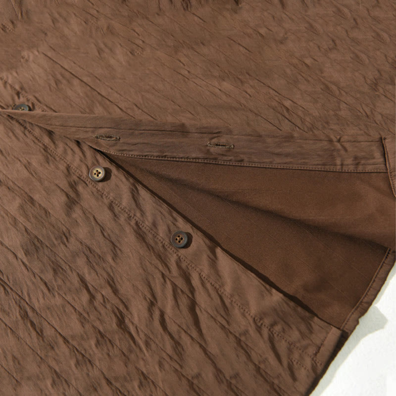 Buddha Stones Casual Solid Color Long Sleeve Men's Shirt With Pocket - image 11