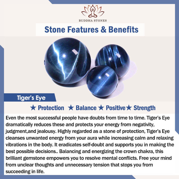 Buddha Stones Blue Tiger Eye Copper Turtle Powerful Bracelet - image 6