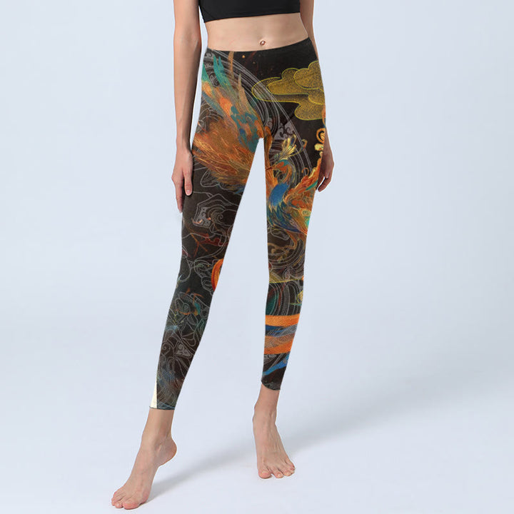 Buddha Stones Vibrant Phoenix Gym Leggings Women's Yoga Pants - image 6