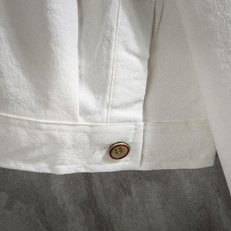 Buddha Stones Casual Solid Color Front Button Three Quarter Sleeves Men's Shirt - image 8