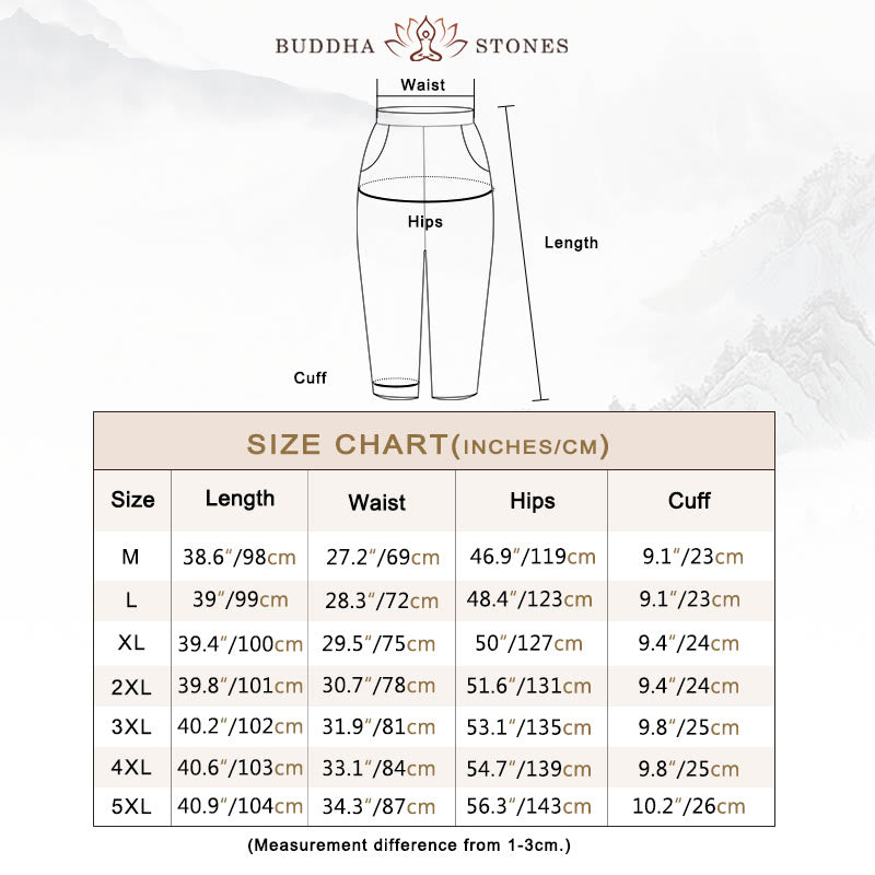 Buddha Stones Red Dragonfly Dandelion Print Cotton Men's Harem Pants With Pockets - image 5