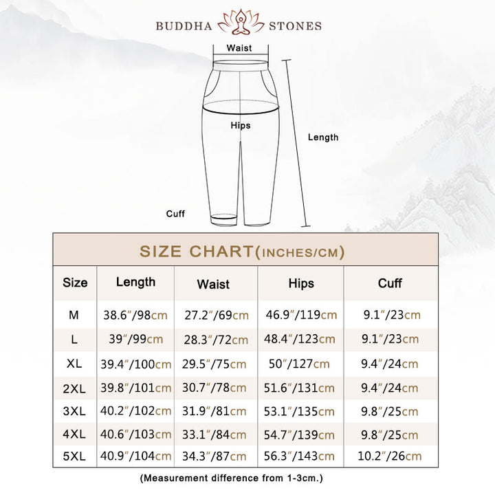 Buddha Stones Red Dragonfly Dandelion Print Cotton Men's Harem Pants With Pockets - image 5