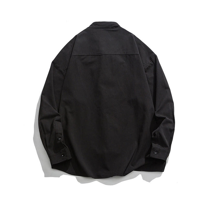 Buddha Stones Solid Color Frog-button Tang Suit Cotton Men's Jacket Shirt  - image 9