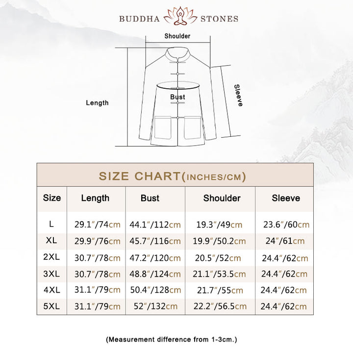 Buddha Stones Frog-Button Chinese Tang Suit Ramie Linen Cotton Men Jacket Shirt With Pockets