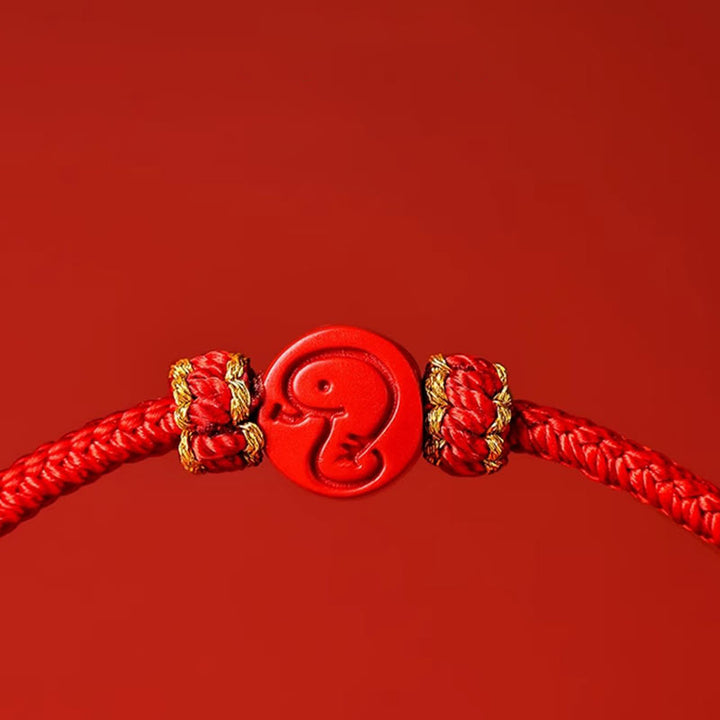 Buddha Stones Chinese Zodiac Red String Eight Thread Peace Knot Cinnabar Protection Luck Bracelet