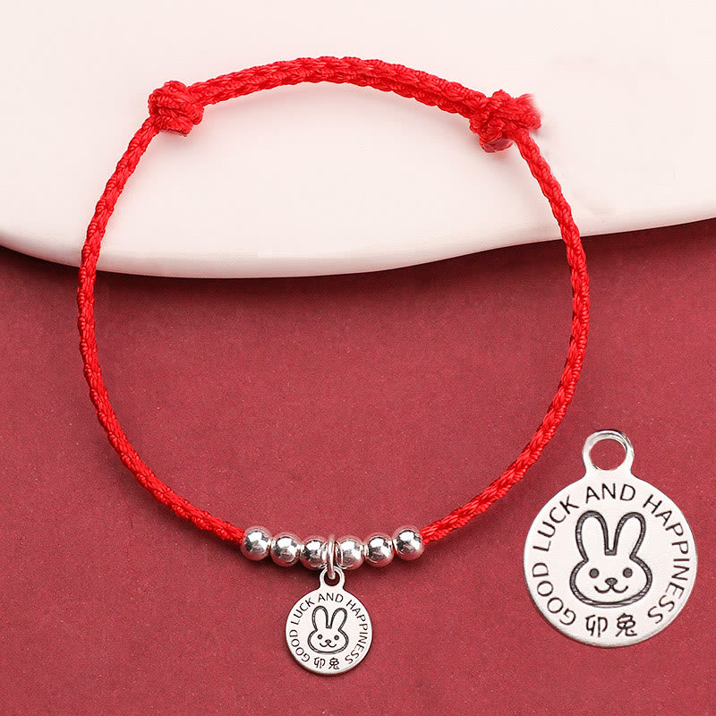 Buddha Stones Chinese Zodiac Kid Red String 999 Sterling Silver Protection Bracelet