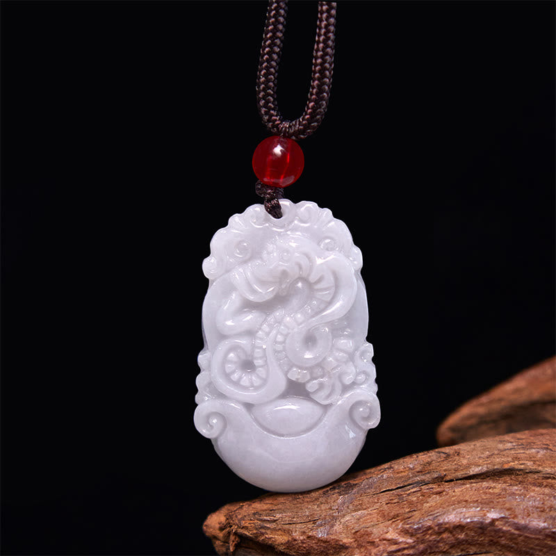 Buddha Stones Lucky The Year of The Snake 2025 Jade Red String Protection Bundle-1