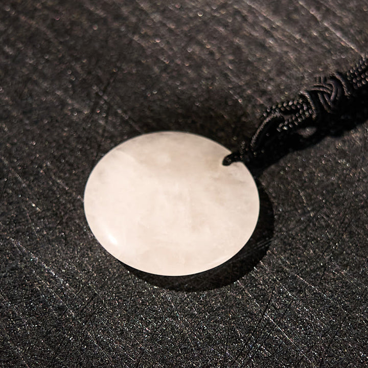 Buddha Stones Om Mani Padme Hum Natural Various Crystal Black Obsidian Strength Necklace Pendant - image 10