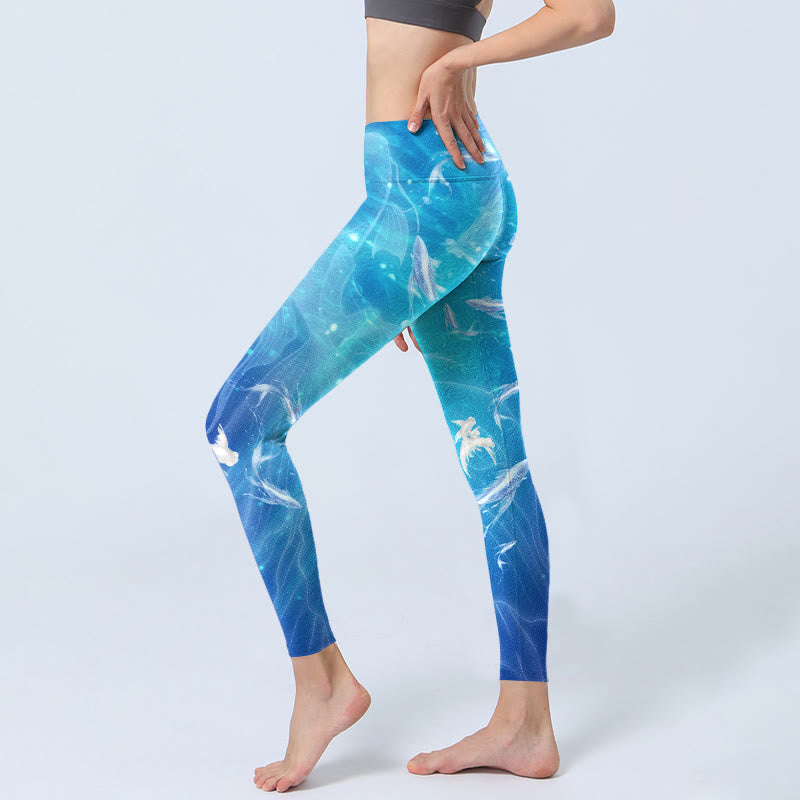 Buddha Stones Fish In The Ocean Print Gym Leggings Women's Yoga Pants - image 2