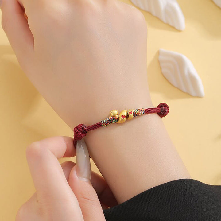 Buddha Stones Red String Copper Alloy Love Year Of The Snake Protection Braided Bracelet