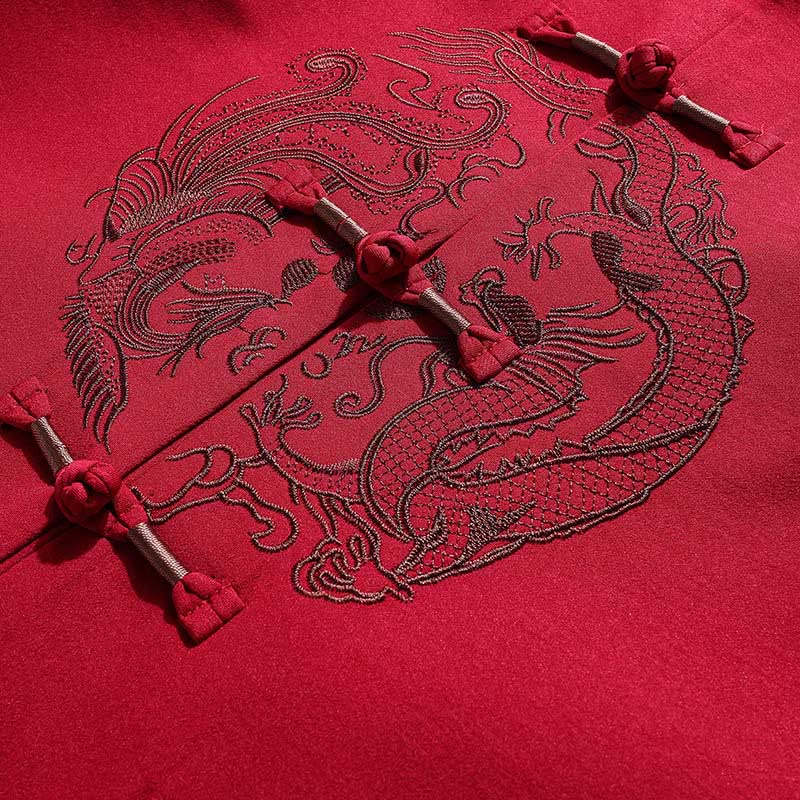 Buddha Stones Chinese New Year Embroidered Tang Suit Hanfu Traditional Uniform Long Sleeve Top Pants Clothing Men's Set - image 9