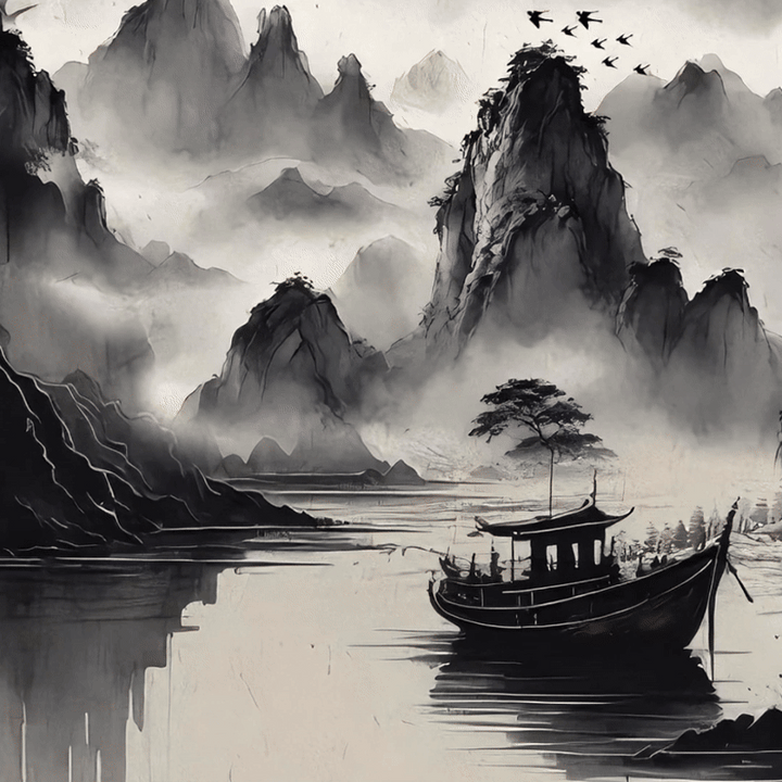 Buddha Stones Splash-ink Landscape Painting Print Fitness Leggings Women's Yoga Pants - image 1