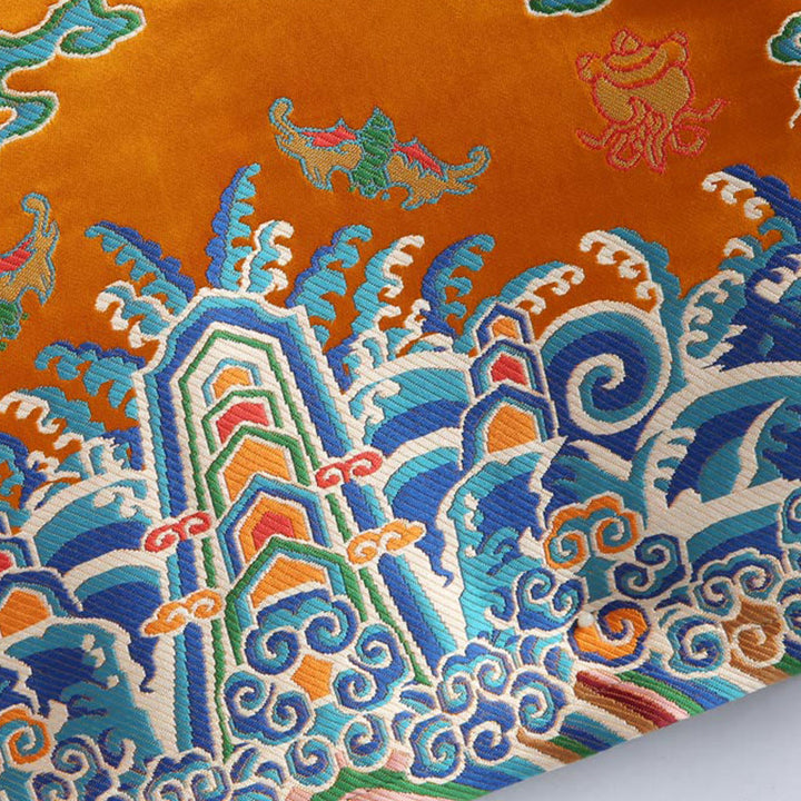 Buddha Stones Chinese New Year Dragon Embroidery Auspicious Clouds Frog-button Tang Suit Men's Jacket Shirt - image 10