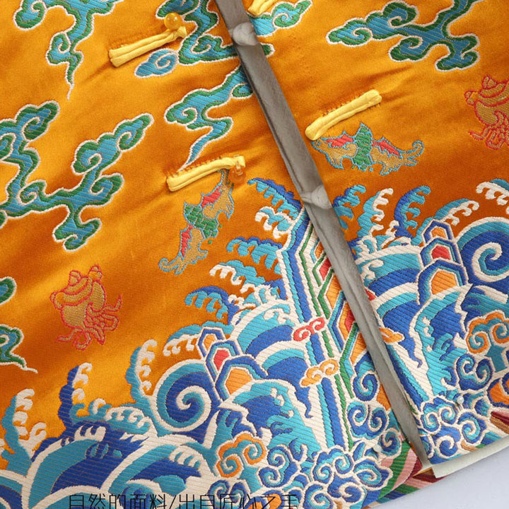 Buddha Stones Chinese New Year Dragon Embroidery Auspicious Clouds Frog-button Tang Suit Men's Jacket Shirt - image 7