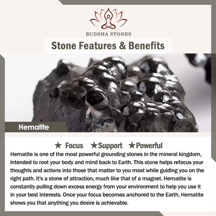 Buddha Stones Lazurite Tiger Eye Rhodonite Hematite Black Onyx Stone Balance Leather Bracelet - image 19