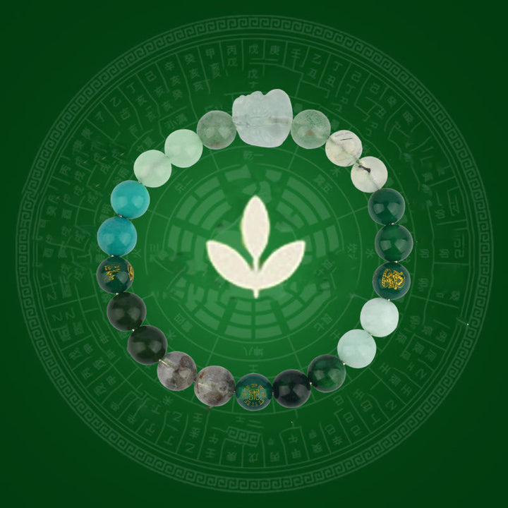 Buddha Stones Five Elements Various Crystal Agate Pixiu Wealth Bracelet - image 8