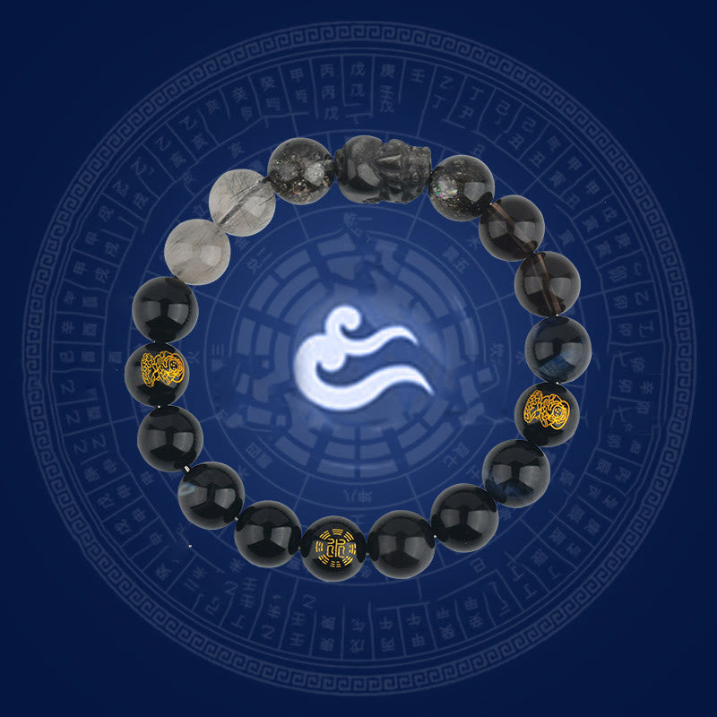 Buddha Stones Five Elements Various Crystal Agate Pixiu Wealth Bracelet - image 16