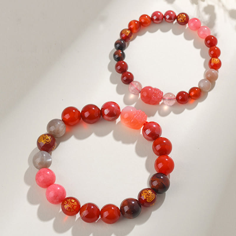 Buddha Stones Five Elements Various Crystal Agate Pixiu Wealth Bracelet - image 23