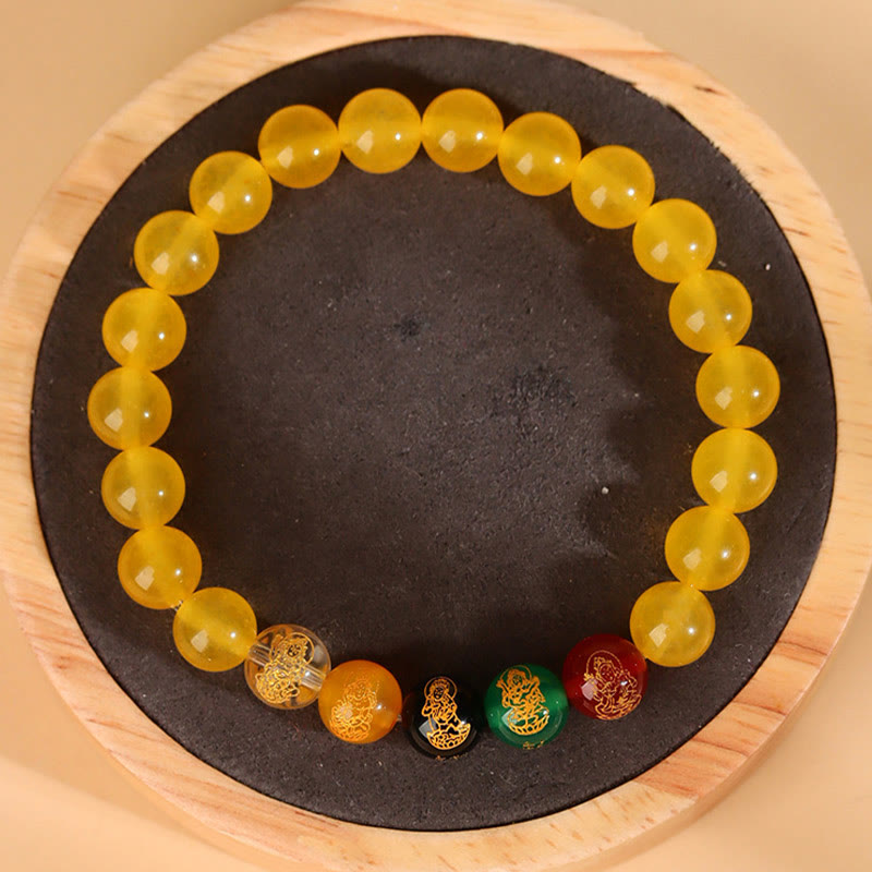 Buddha Stones Five Elements Various Agate Jambhala Luck Bracelet - image 25