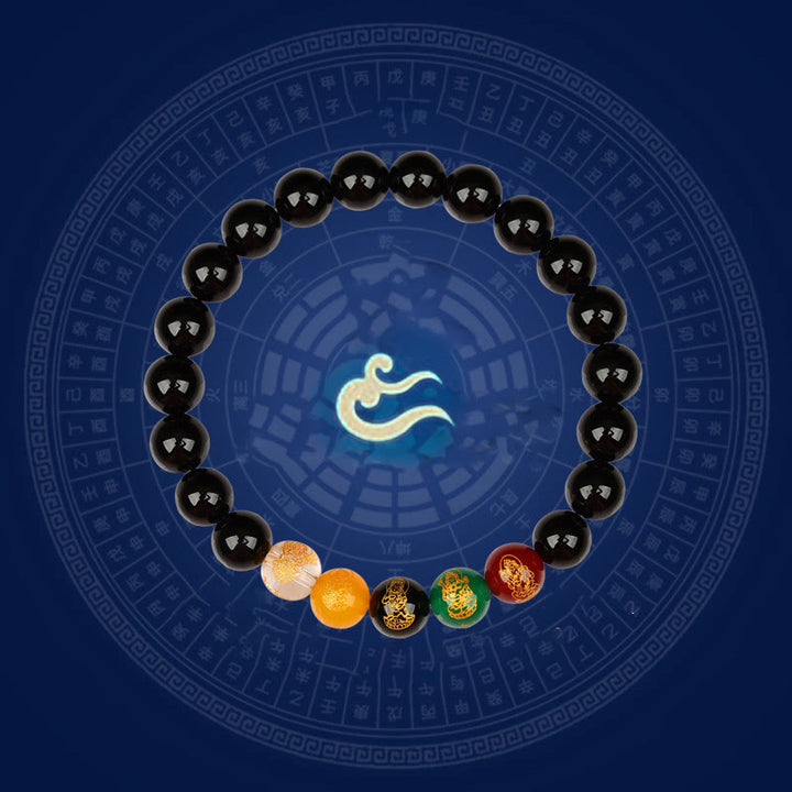 Buddha Stones Five Elements Various Agate Jambhala Luck Bracelet - image 10