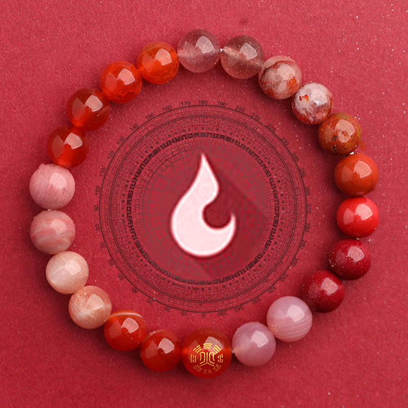 Buddha Stones Five Elements Various Agate Balance Luck Bracelet