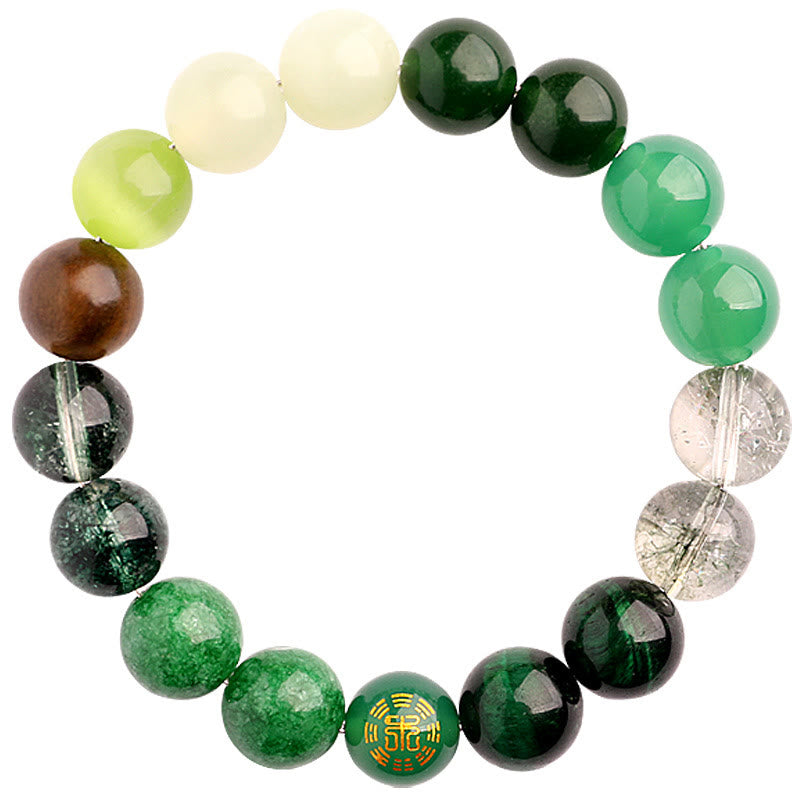 Buddha Stones Five Elements Various Agate Balance Luck Bracelet