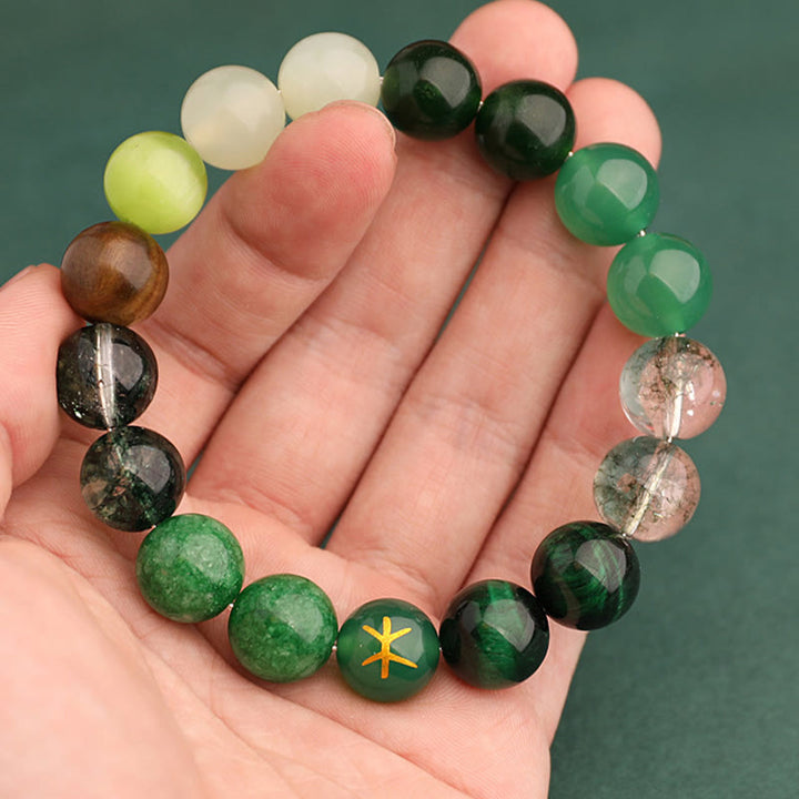 Buddha Stones Five Elements Various Agate Balance Luck Bracelet