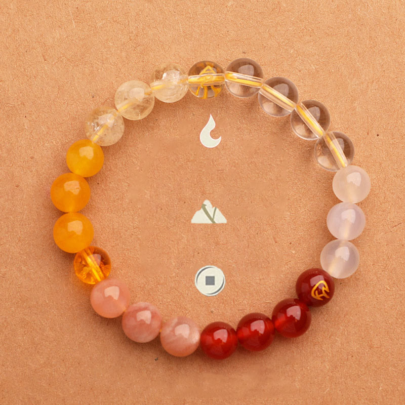 Buddha Stones Five Elements Various Agate Crystal Sun Stone Wisdom Bracelet - image 5