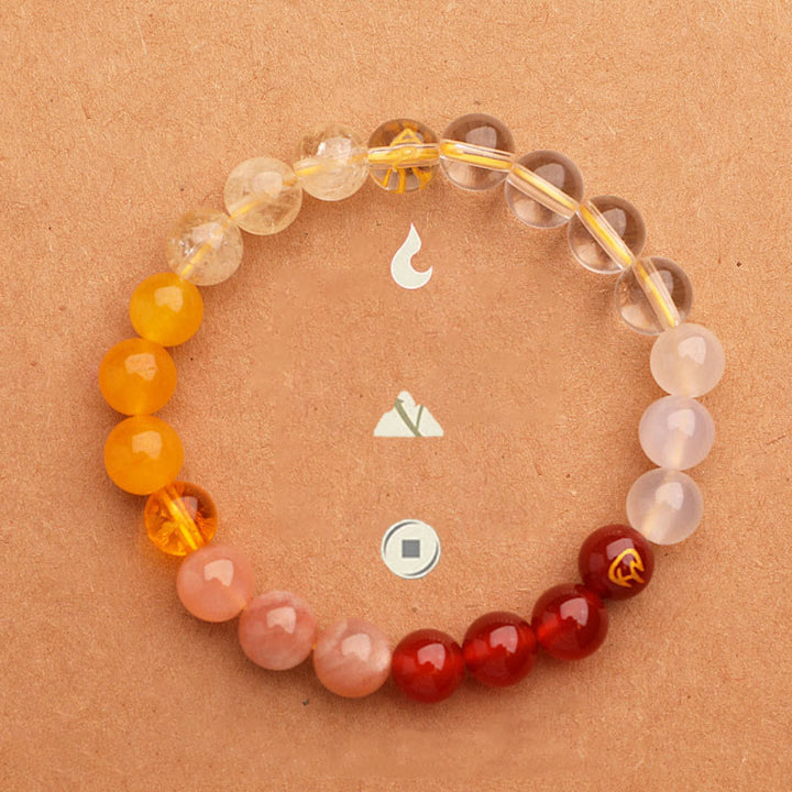 Buddha Stones Five Elements Various Agate Crystal Sun Stone Wisdom Bracelet - image 5