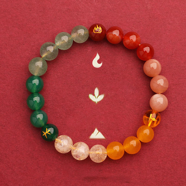 Buddha Stones Five Elements Various Agate Crystal Sun Stone Wisdom Bracelet - image 43