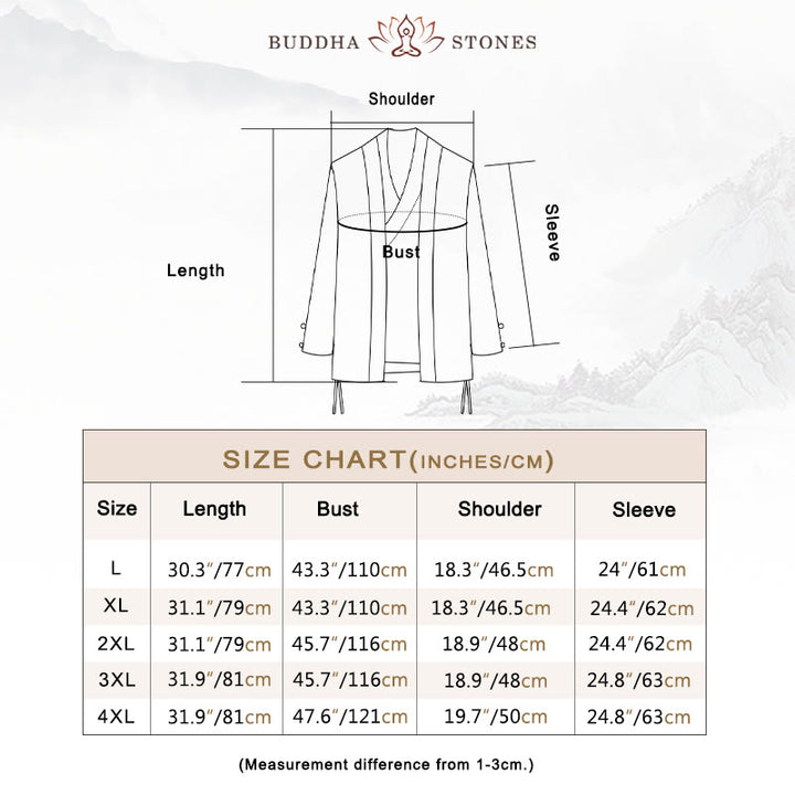 Buddha Stones Fall Chinese Hanfu Cotton Linen Men Jacket Clothing