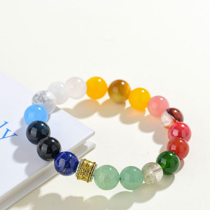 Buddha Stones Five Elements Various Agate Crystal Red Agate Gold Sheen Obsidian Yellow Agate Luck Bracelet - image 16