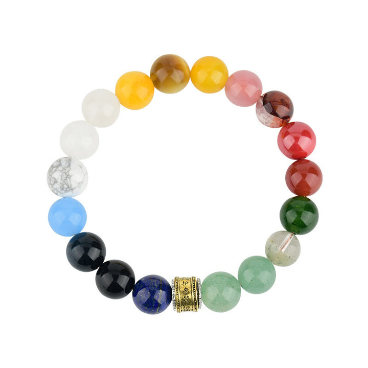 Buddha Stones Five Elements Various Agate Crystal Red Agate Gold Sheen Obsidian Yellow Agate Luck Bracelet - image 18