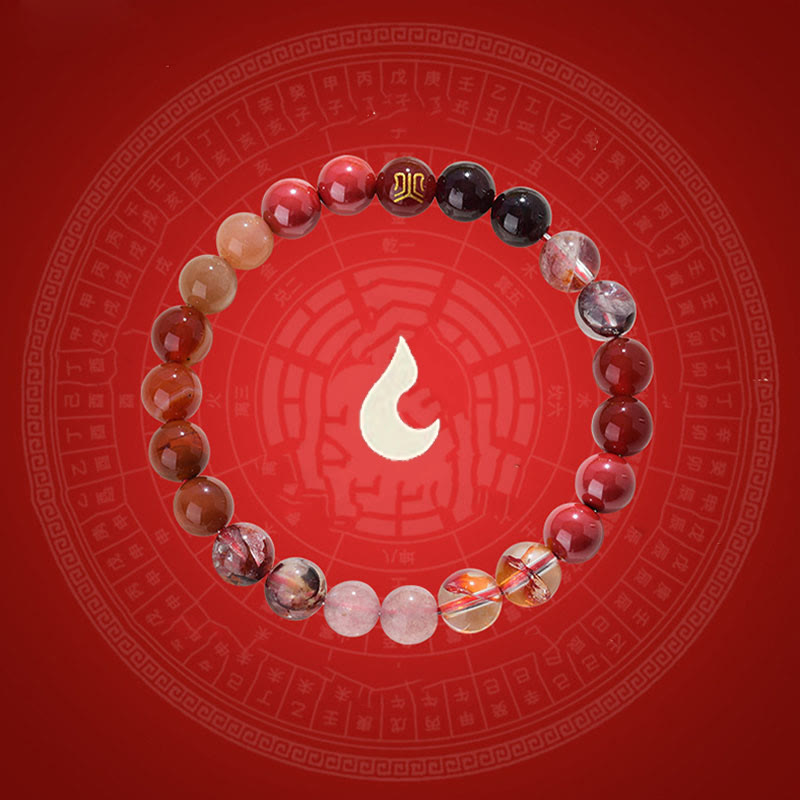 Buddha Stones Five Elements Various Agate Crystal Rutilated Quartz Tiger Eye Yellow Agate Citrine Luck Bracelet - image 27