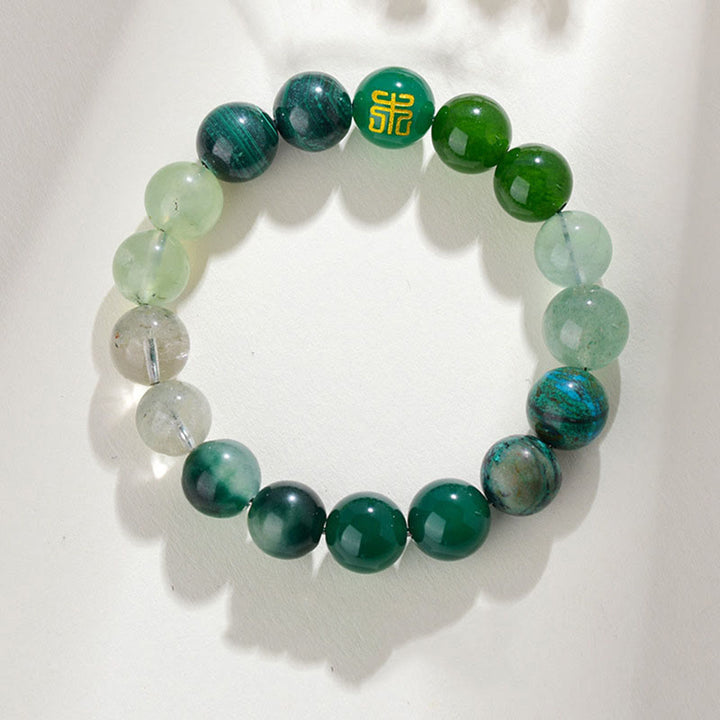 Buddha Stones Five Elements Various Agate Crystal Rutilated Quartz Tiger Eye Yellow Agate Citrine Luck Bracelet - Wood(Wrist Circumference: 14-16cm) - 12mm - image 19