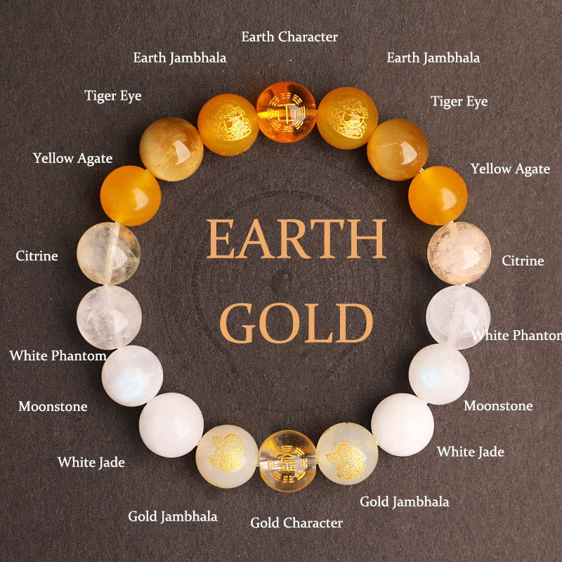 Buddha Stones Five Elements Various Agate Crystal South Red Agate Strawberry Quartz Sun Stone Citrine Luck Bracelet