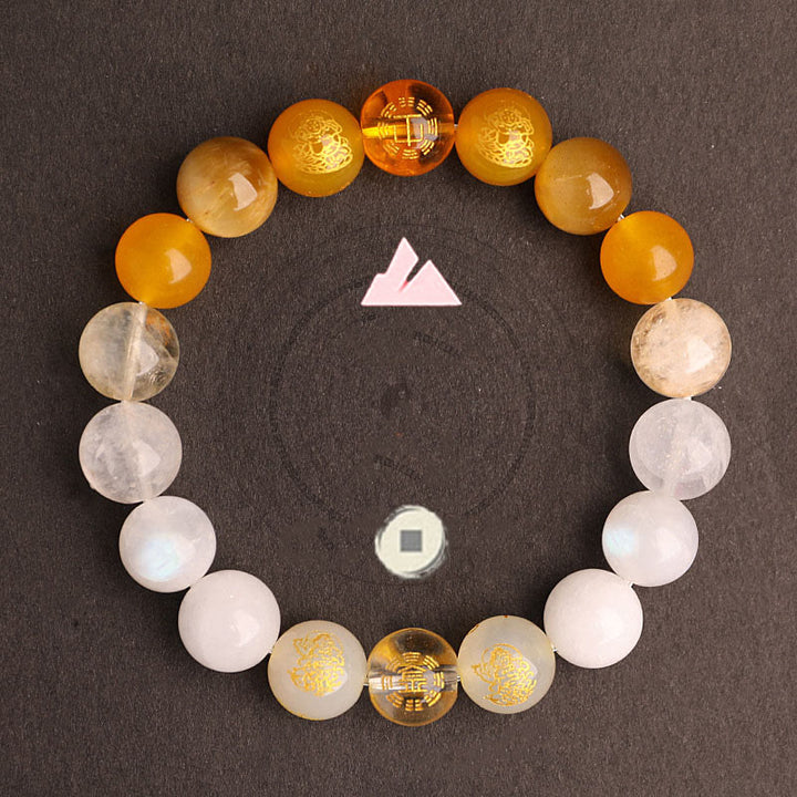 Buddha Stones Five Elements Various Agate Crystal South Red Agate Strawberry Quartz Sun Stone Citrine Luck Bracelet - image 34