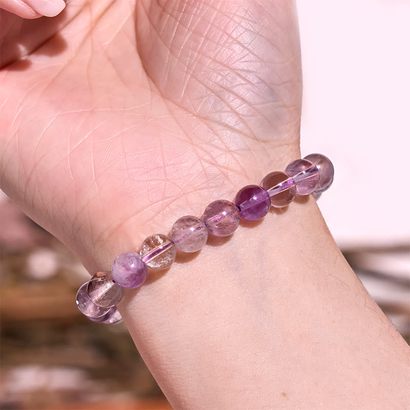 Buddha Stones Natural Purple Phantom Love Wisdom Bracelet