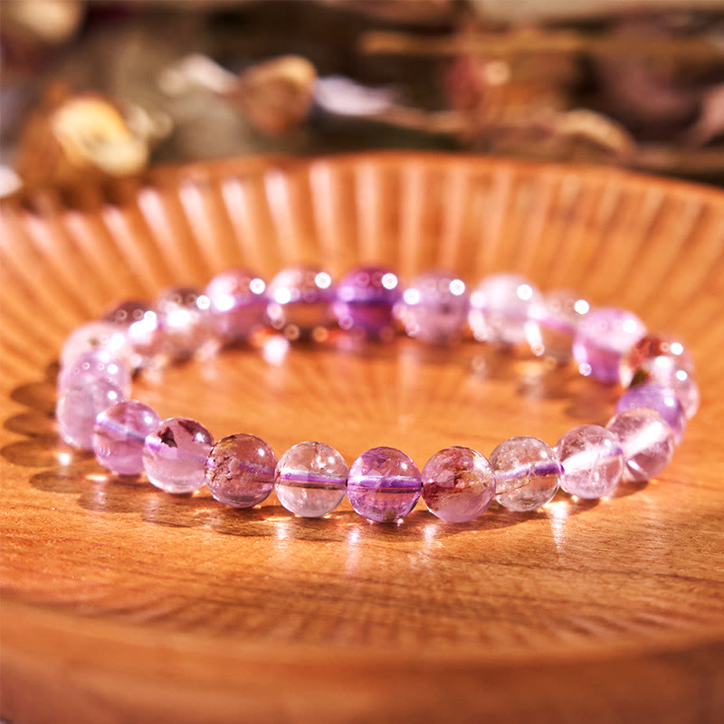 Buddha Stones Natural Purple Phantom Love Wisdom Bracelet