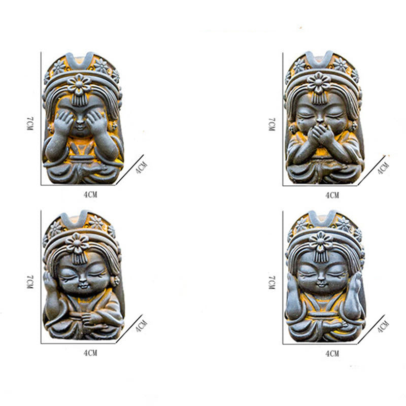 Buddha Stones Handmade Zakiram Iron Powder Rust Cast Resin Statue Zen Home Decoration - image 9