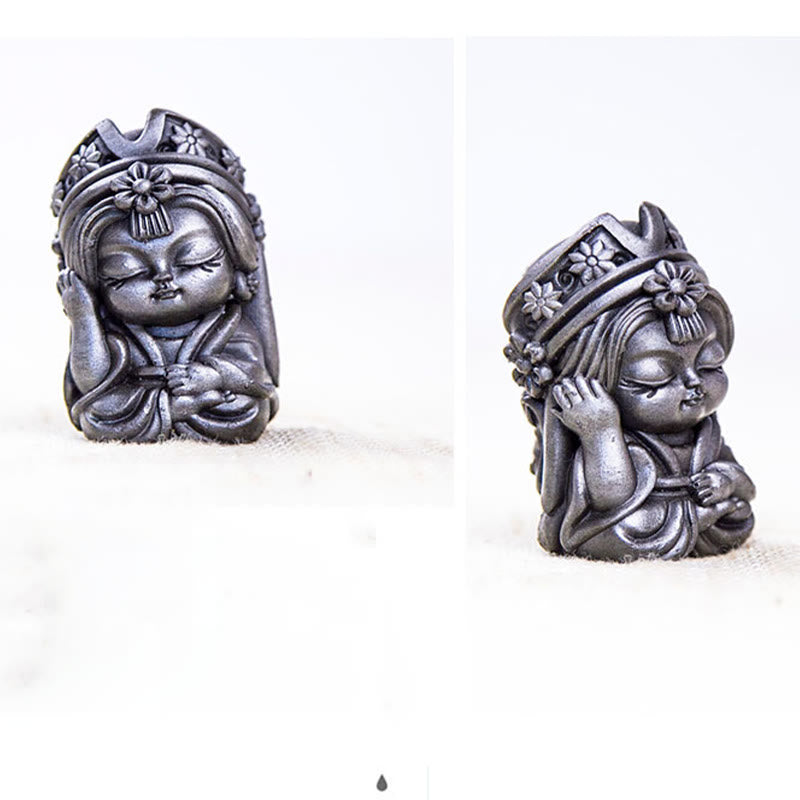 Buddha Stones Handmade Zakiram Iron Powder Rust Cast Resin Statue Zen Home Decoration