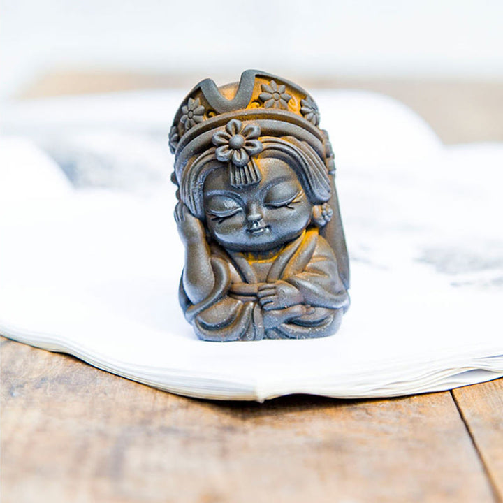 Buddha Stones Handmade Zakiram Iron Powder Rust Cast Resin Statue Zen Home Decoration - image 16