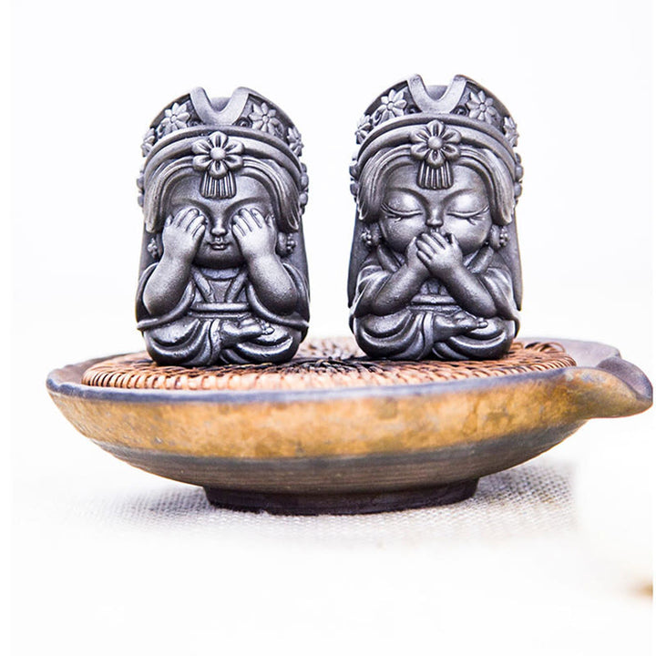 Buddha Stones Handmade Zakiram Iron Powder Rust Cast Resin Statue Zen Home Decoration - image 6