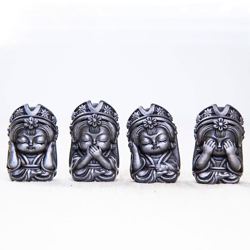 Buddha Stones Handmade Zakiram Iron Powder Rust Cast Resin Statue Zen Home Decoration - image 38