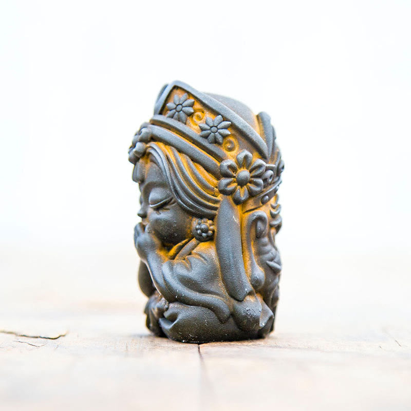 Buddha Stones Handmade Zakiram Iron Powder Rust Cast Resin Statue Zen Home Decoration