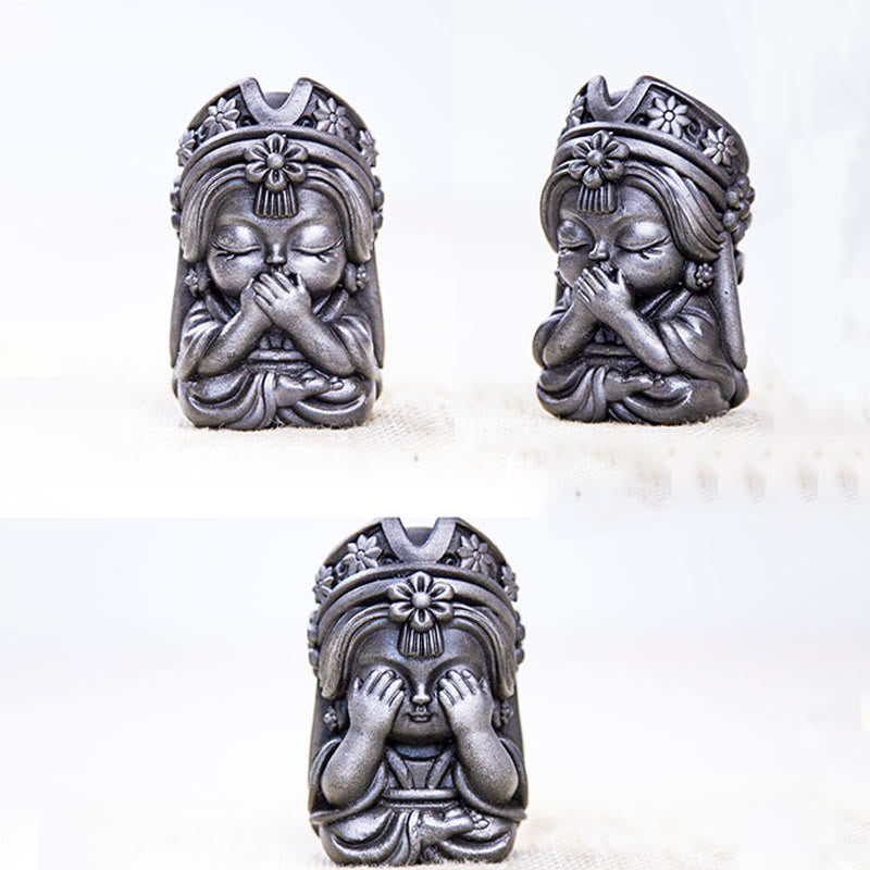 Buddha Stones Handmade Zakiram Iron Powder Rust Cast Resin Statue Zen Home Decoration - image 37